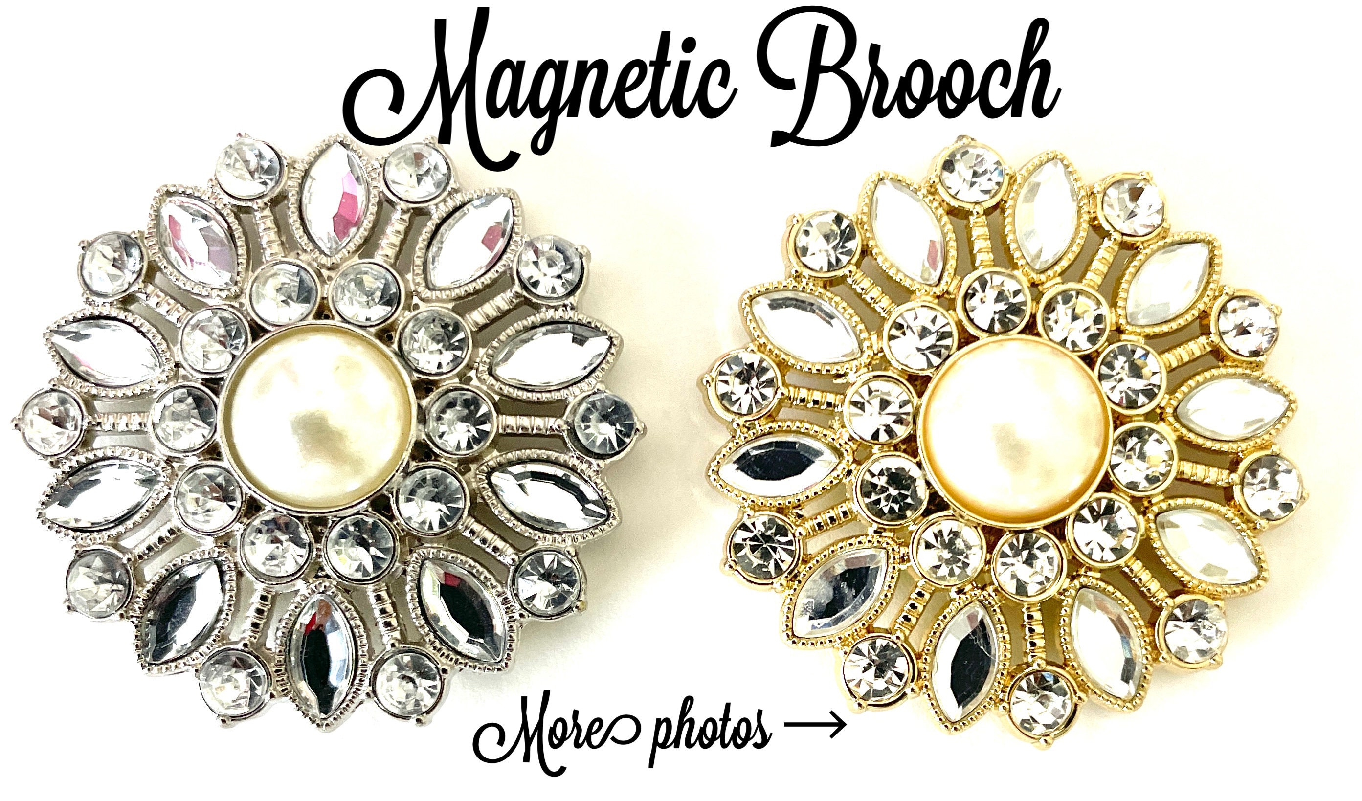 Magnetic Brooch, Magnetic Scarf Pin, Magnetic Button Bling, Shawl Pin,  Brooches, Pins Clips, Scarves and Wraps 