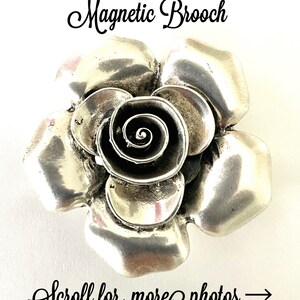 Magnetic Brooch Scarf Pin Silver Flower Scarf Pin Shawl Pin