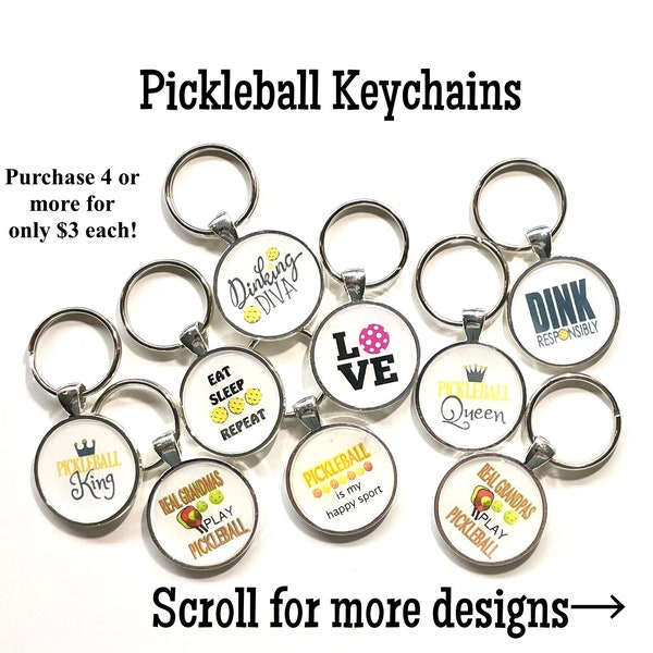 Pickleball Keychain, Pickleball Gift, Pickleball Player gift, Pickleball Team Coach Gift, Sports Keychain