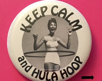 Hula Hoop pinback buttons, magnets, keychains and mirrors