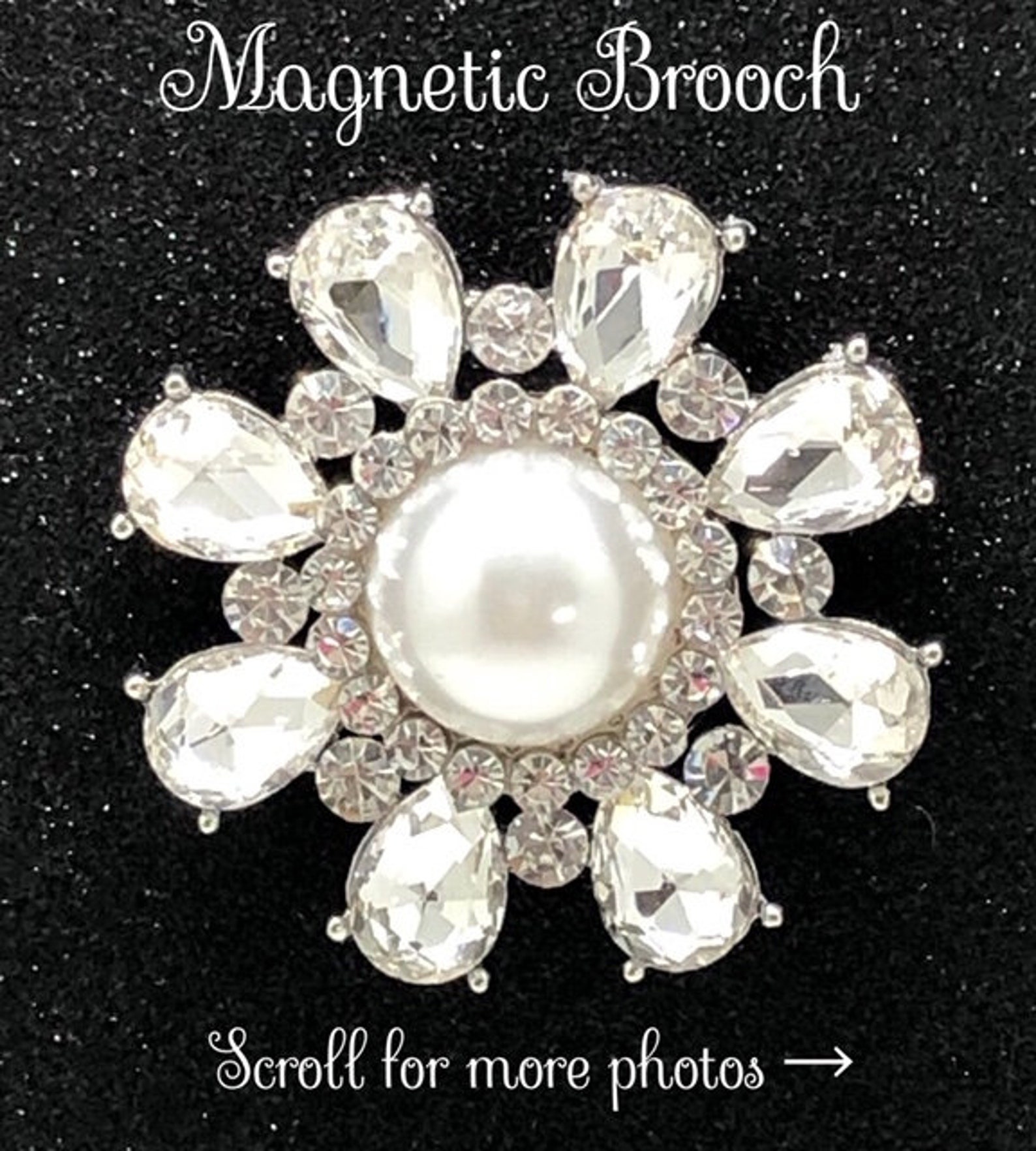 Brooch Scarf Pin Button Bling Etsy UK