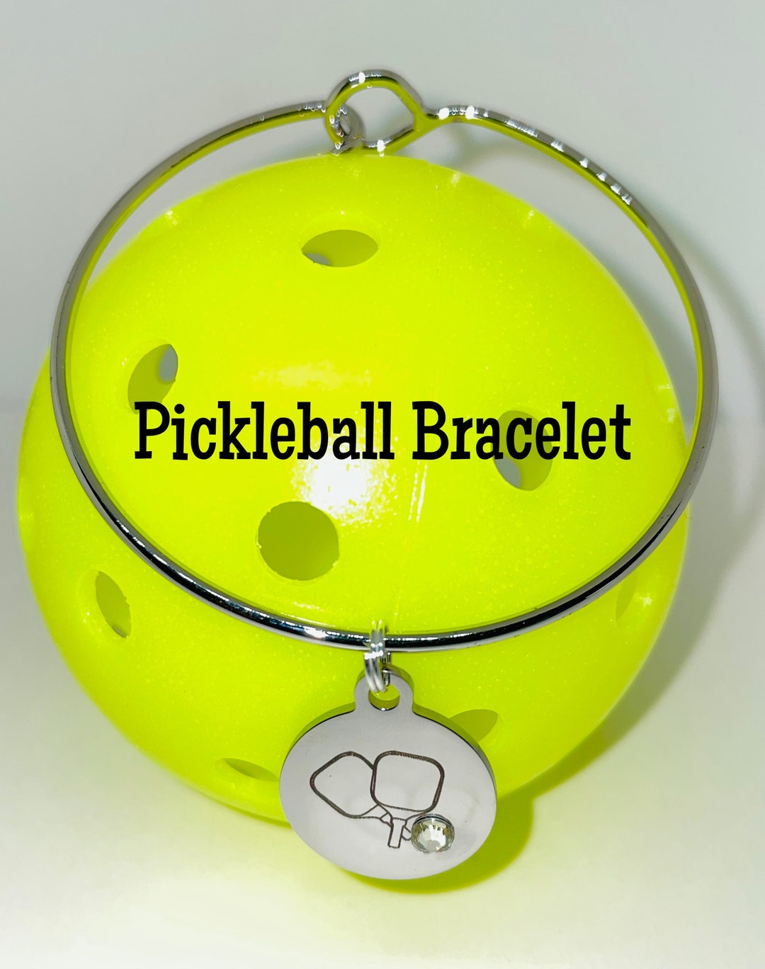 Pickleball Bangle Bracelet, Pickleball Jewelry, Pickleball Gift