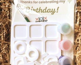 Tic Tac Toe Paint Kit for Kids Party Favor | DIY Painting Kit Non Toxic | Birthday Favor Activity Kit | Creative Kids Gift Idea
