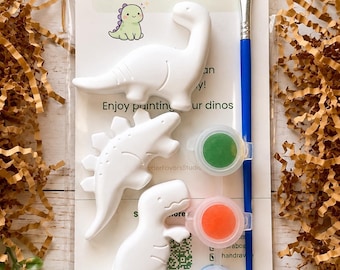 Dinosaur Paint Kit Party Favor | Set of 3 Dino Figurines | Kids Painting Activity | Dinosaur Birthday Party Favor | Creative Craft Kit