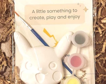 Paint Your Own Electric Mouse Kit | Cute Yellow Creature Craft Party Favor | Kids Painting Activity Gift