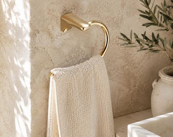 Goldener Wandhandtuchring, Handtuchhalter aus Messing fürs Badezimmer, moderner Luxus-Handtuchhalter fürs Badezimmer