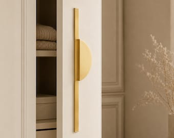 Halbkreisförmige Schrankgriffe, Schubladengriffe in Gold oder Grau, moderne Kleiderschrank-Türknöpfe, minimalistische Beschläge