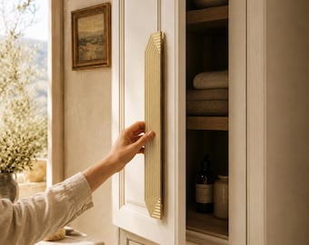 Goldener Schranktürgriff, Schubladengriff im Art-déco-Stil, Kleiderschrankknopf in Messingoptik, moderne Möbelbeschläge