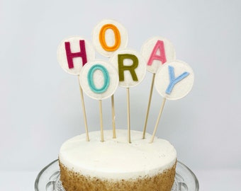 Custom Felt Initial Cake Topper: Personalized Birthday Decoration
