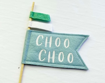 Personalized Choo Choo Felt Cake Topper: Train Birthday Party Decor