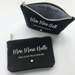 Personalized French Teacher Gift - Best French Teacher Ever - personalized makeup bag - Custom pencil case