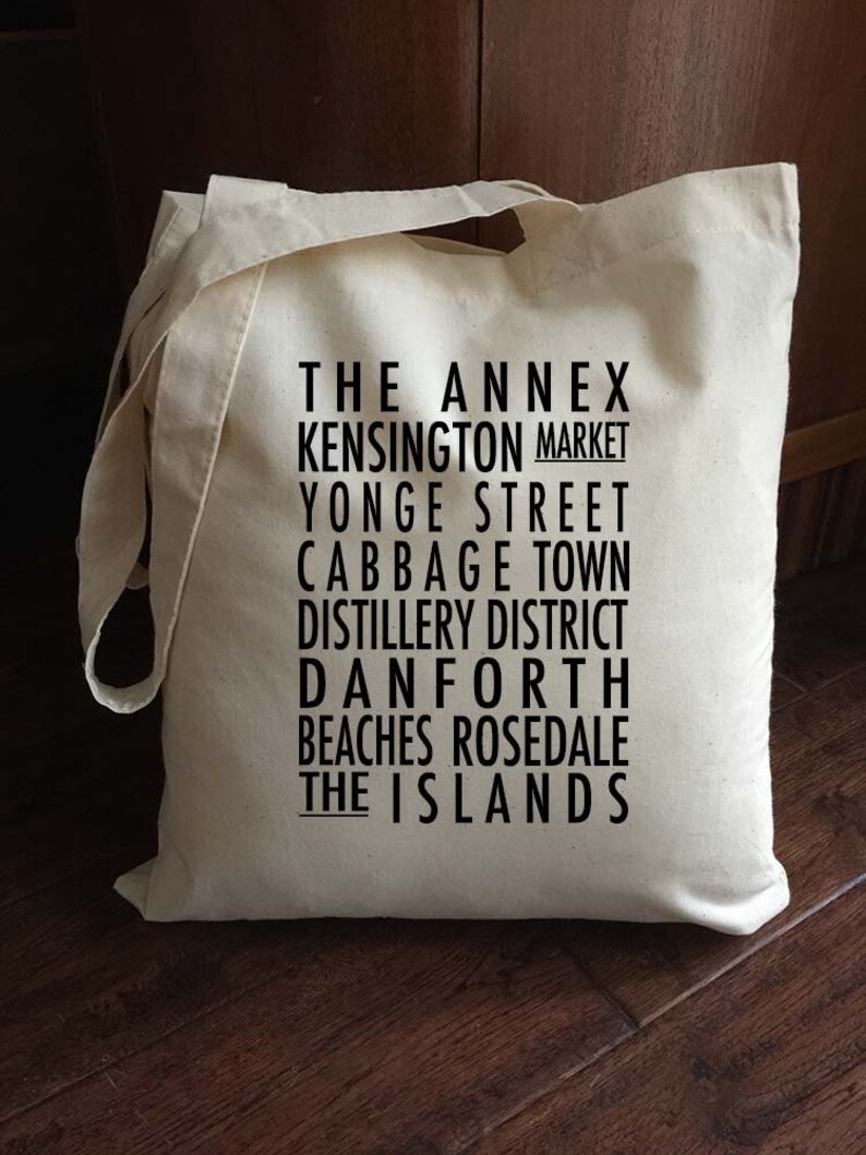 Toronto Tote Bag Bus Roll Typography Style Tote Toronto Etsy Canada