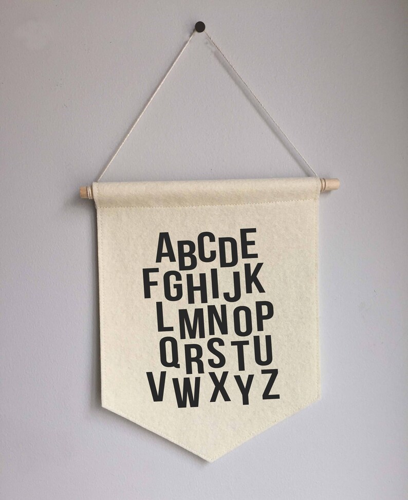 Alphabet Wall Hanging Nursery Decor Felt Wall Sign Etsy