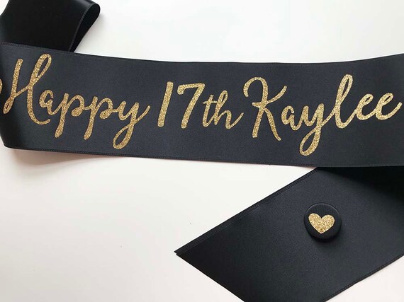 Joyeux 17eme Anniversaire Anniversaire Personnalise Ruban Etsy Joyeux 17eme Anniversaire Anniversaire Personnalise Ruban Etsy