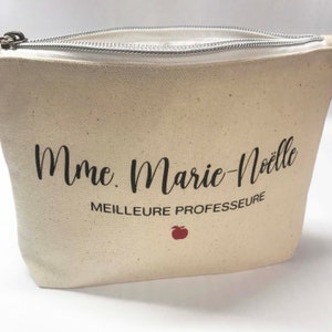 Personalized French Teacher Gift - Best French Teacher Ever - personalized makeup bag - Custom pencil case