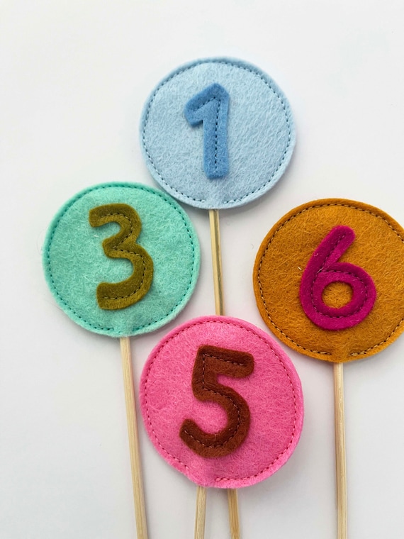 Felt Number Cake Topper: Custom Birthday Decoration