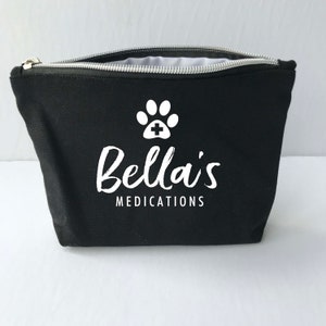 Pochette de médicaments pour chien - Sac de chien personnalisé - Sac de garderie pour chien - Sac de vétérinaire - Sac de médecine pour animaux de compagnie - Rangement de fournitures de soins pour animaux de compagnie