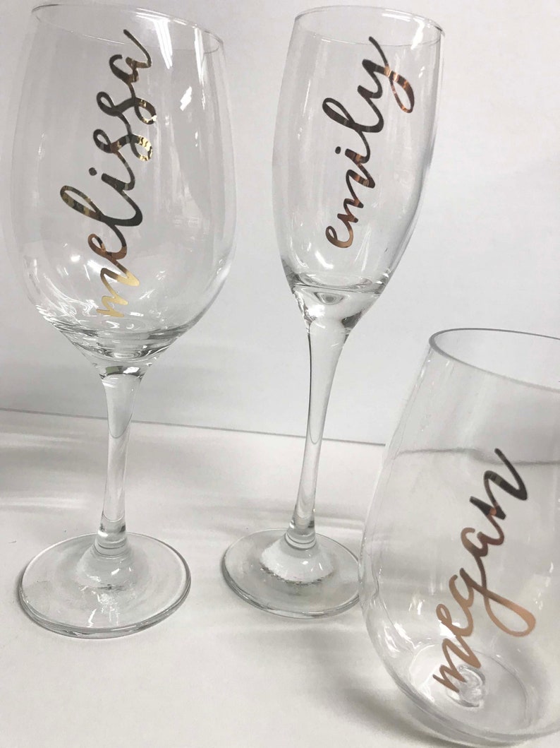 Personalised Wine Glass Decals DIY Bridesmaid Gift Etsy