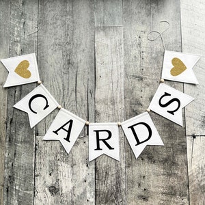 Banderoles en feutre pour cartes de mariage, décoration de réception de mariage, banderole CARDS en feutres, enseigne boîte à cartes pour réception de mariage