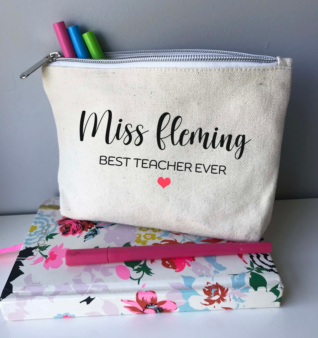 Your Custom Personalized Teacher Zipper Pouch; Pencil Bag