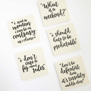 Downton Abbey Felt Coasters - Quotes - Afternoon Tea - Set of 5