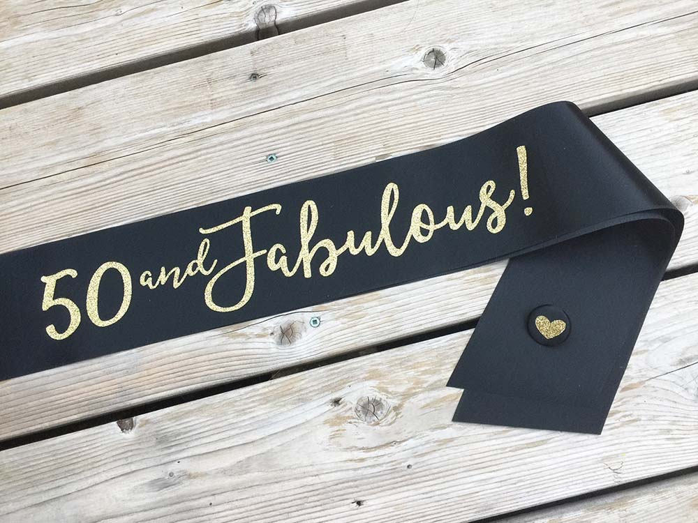 50th birthday ribbon sash 50 and fabulous birthday girl etsy 50th birthday ribbon