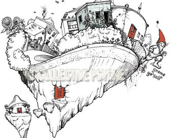 Gnome Yo'self - 13" x 19" Architectural Art Print