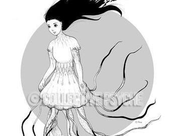 Jellyfish Girl 13" x 19" Art Print