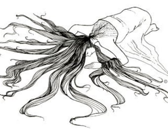 Oceanic Hair - 4" x 6" Blank Card