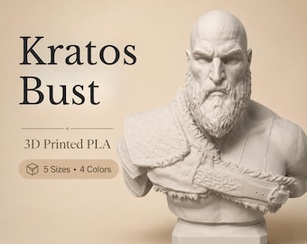 Busto de Kratos de God of War (Arte de fans) - Impresión 3D en PLA