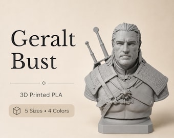 Busto de Geralt de Rivia de The Witcher 3 (Arte de fans) - Impresión 3D en PLA