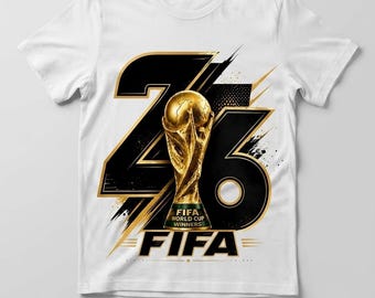 Camiseta de la Copa Mundial de la FIFA 2026 / Camiseta para aficionados al fútbol, descarga digital del Mundial, regalo de fútbol, países anfitriones, atuendo para el día del partido
