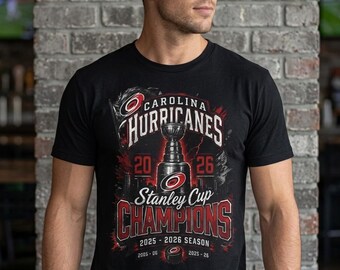 Camiseta de los Carolina Hurricanes, campeones de la Copa Stanley 2026 / Camiseta para aficionados al hockey - PNG