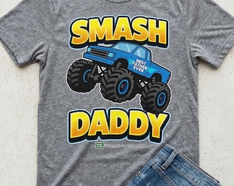 Fars dag Smash Daddy Monster Truck Kul för pappor T-shirt - PNG