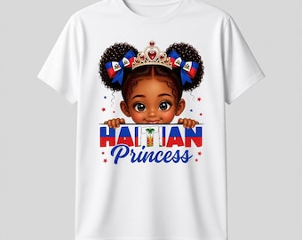 Haitisk prinsessa Haiti flagga dag melanin flickor barn småbarns t-shirt