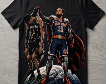 Diseño de camiseta PNG con meme de dominación de los Knicks - Brunson vs Wemby / Descarga digital / Gráfico vintage de semitonos negros / DTF/dtg 300 DPI