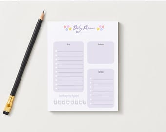 Agenda diaria imprimible y adorable / Agenda estética de autocuidado / Lista de tareas en tonos morados suaves / Hoja de productividad para mujeres y adolescentes / Descarga digital