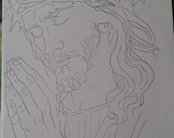 Disegno a matita, formato A4, senza cornice. Arte autistica.