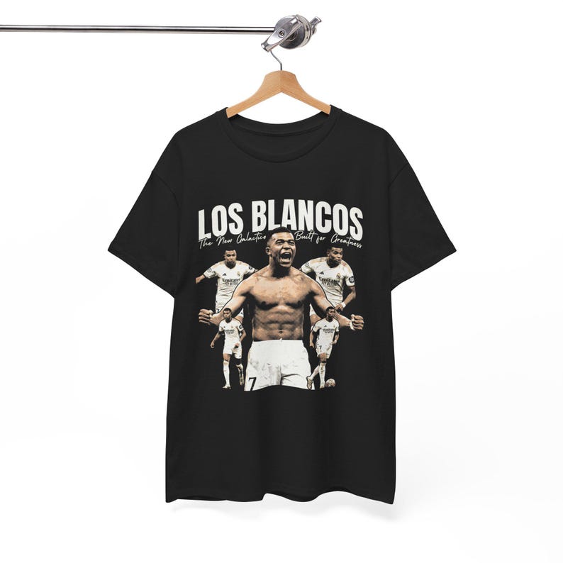 Kylian Mbappe Los Blancos Graphic Tee, Real Madrid Vintage Bootleg Football T-Shirt image 4