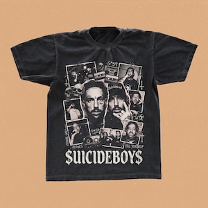 Camiseta gráfica vintage de Suicideboys Bootleg G59 Records, camiseta de concierto de rap underground