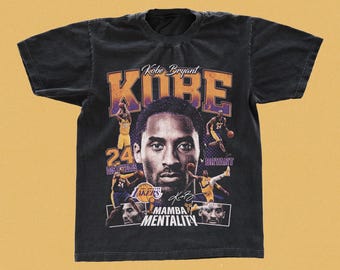 Vintage Kobe Bryant Mamba Mentality Graphic Tee | Retro LA Lakers #24 Basketball T-Shirt