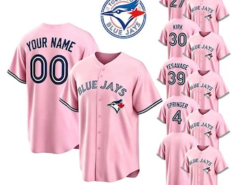 Personalized Toronto Pink Baseball Jersey, Custom Name & Number, Men's Embroidered Shirt, jersey gift