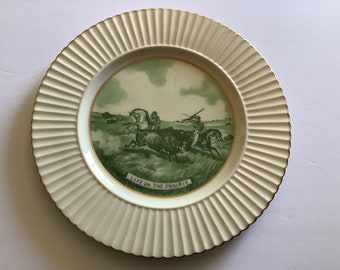 Vintage Minga Pope Patchin “Life On The Prairie” Plate, 1st Edition, Expressly for Black, Starr & Frost-Gotham, Currier and Ives, LENOX