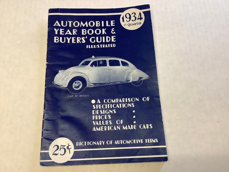 1934 Automobile Year Book & Buyers Guide 1st QUARTER , Illustrated, Dictionary of Automotive