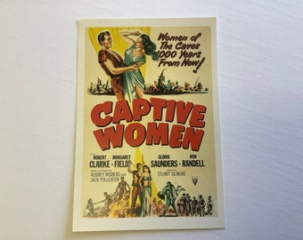 1988 Michael Barson “CAPTIVE WOMEN” Movie Poster Postcard, Never Used