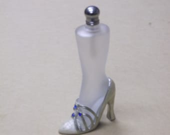 Vintage Leg and High Heel Perfume Bottle,Frosted Glass