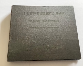 1940 American Optical  “PSEUDO-ISOCHROMATIC PLATES” For Testing Color Perception,Abridged Edition For Industrial Checking,Original 10 Plates