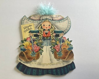 1940’s HALLMARK “Katrinka of Holland” Doll Card, No. 21, Land of Make Believe