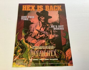 1995 DC Comics “HEX is BACK” Original Promo Poster, Jonah Hex..Riders Of The Worm And Such