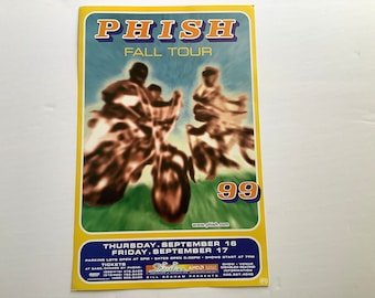 1999 PHISH “FALL TOUR” Original Concert Poster,Bill Graham Presents, Mountain View Amphitheater